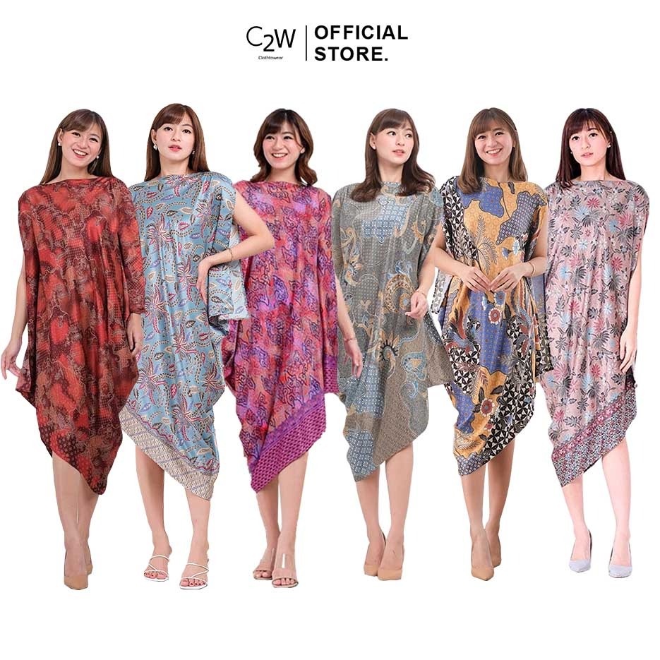 C2w Clothtowear Kaftan Sogan Slv Dress Batik Women All Size Satin 
