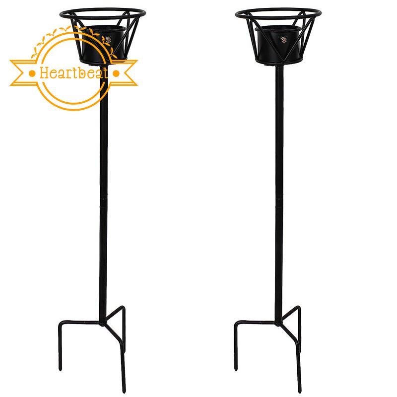 2Piece Buried Metal Gazing Ball Holder Black Metal for 8Inch or 12Inch