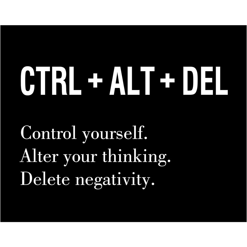 CTRL+ALT+DEL Motivational Wall Art Home Office Decor for Men