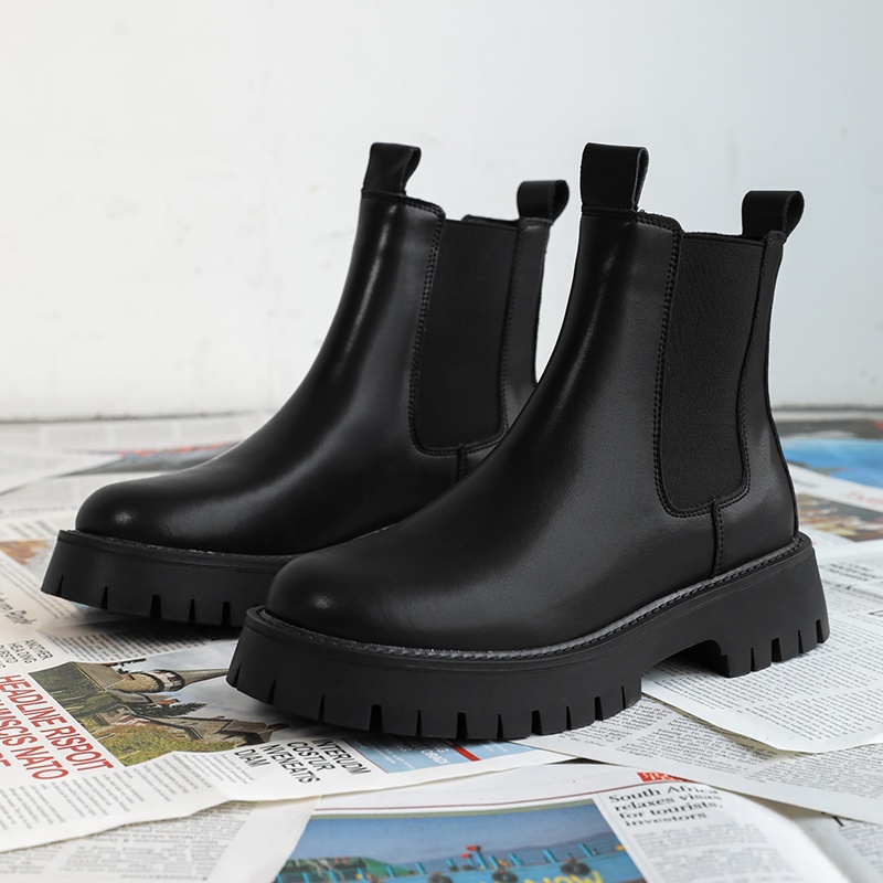 Winter Leather Men Riding Boots Shoes Chelsea Handsome Vintage English ...