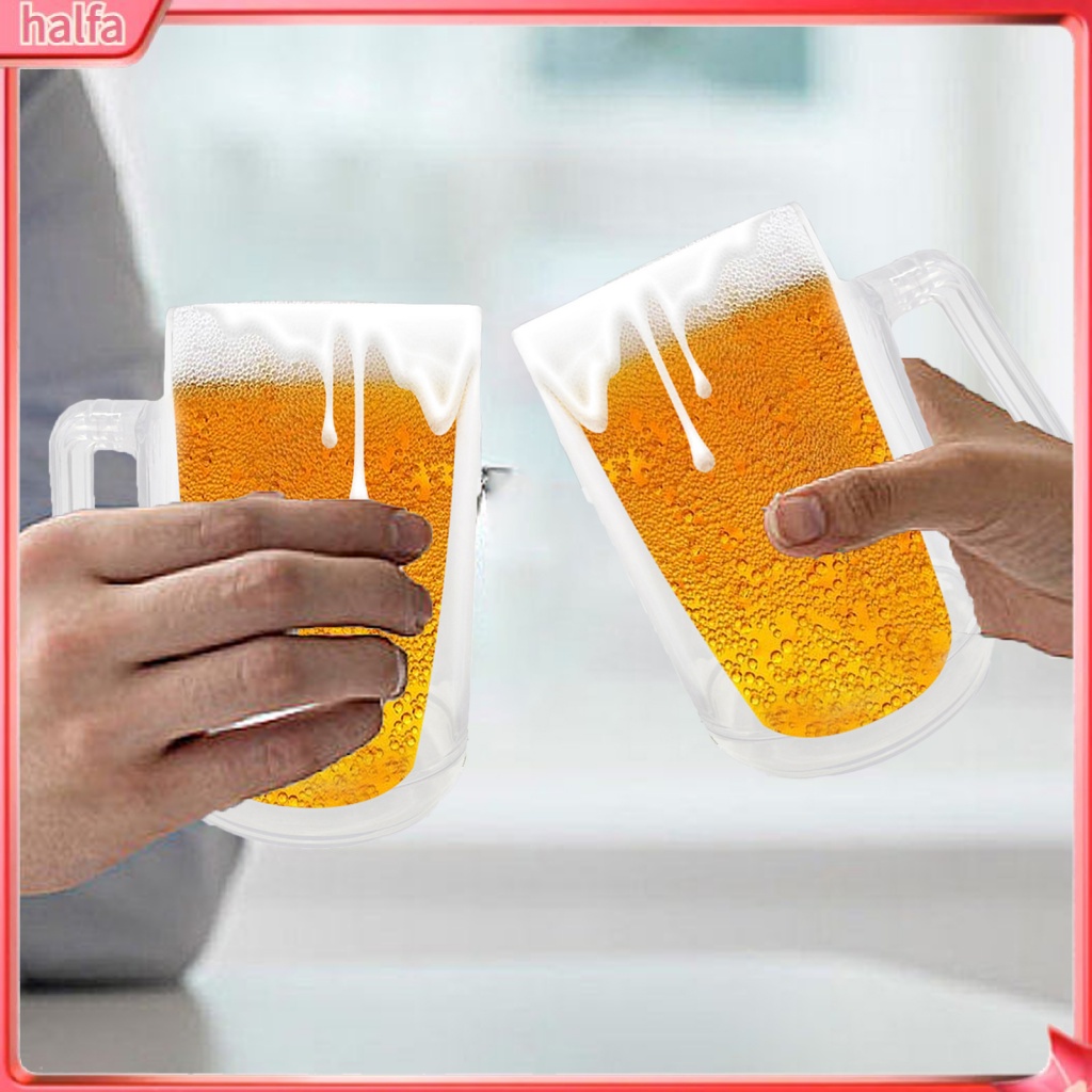 {halfa} Insulated Beer Mug Refrigerated Beer Glass Frosty Drinks