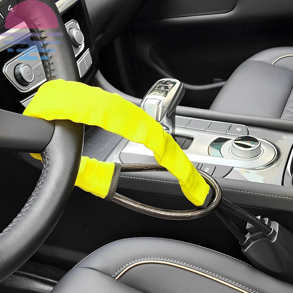 Steering Wheel Lock Sturdy Car Seat Belt Lock with 3 Keys AntiTheft Auto Security Lock