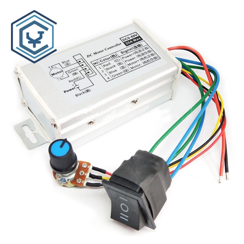 DC9-60V 20A 1200W DC motor controller Motor drive module 25KHZ 12V 24V ...