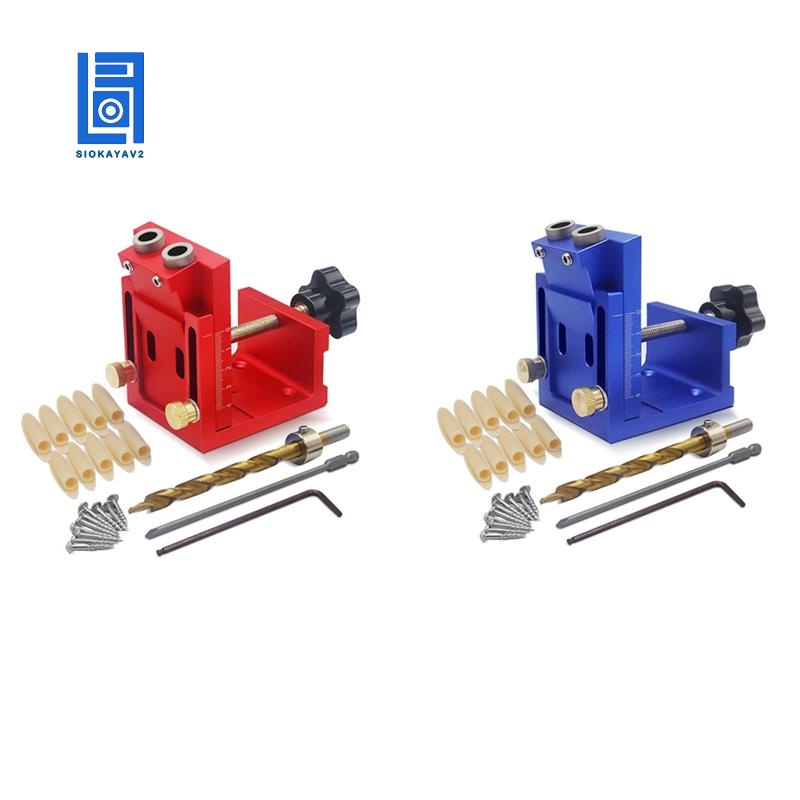 Pocket Hole Drill Guide Dowel Jig, Aluminium Oblique Hole Locator