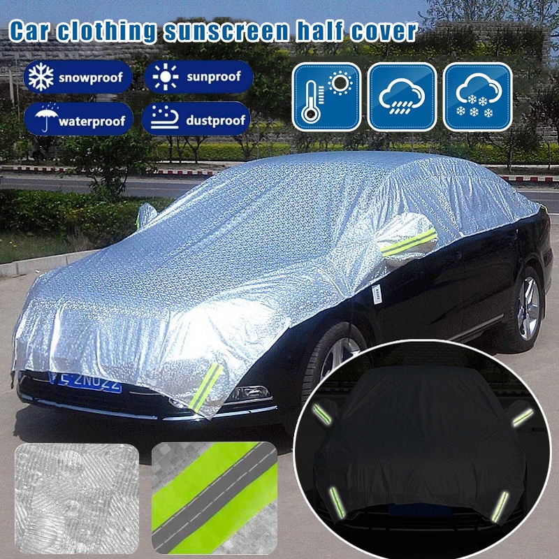 Half Car Cover Window Sunshade Curtain Cars Sunshade Cover with Luminous Mark Outdoor