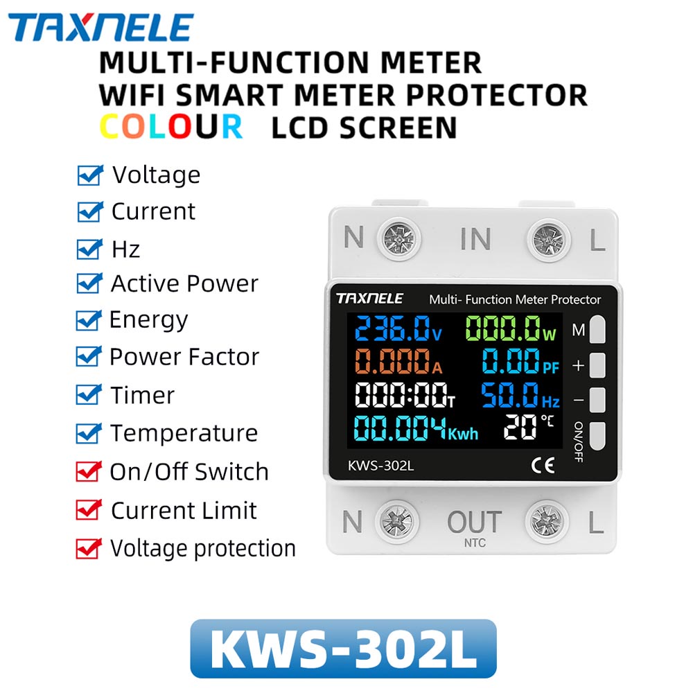 8in1 Energy Meter Power Meter Over Under Voltage Protection Relay ...