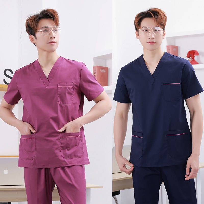 Free Name【Shirt+Pants】 Scrub Suit Clothes Medical Suits For Man Short ...