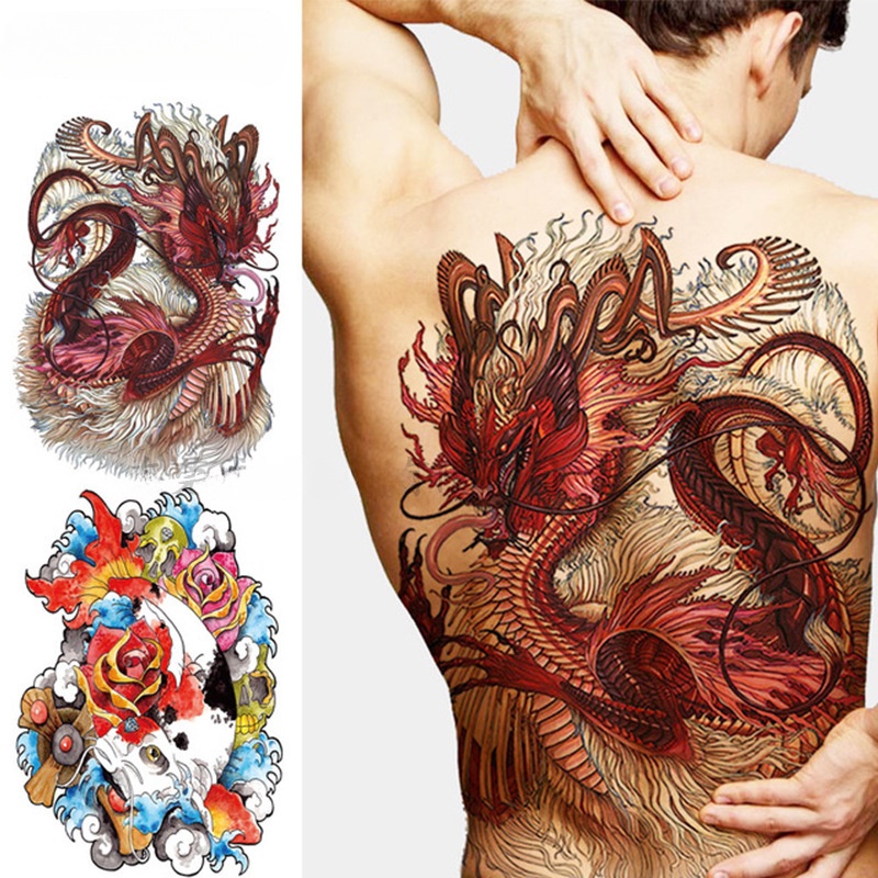 Temporary Body Tattoo Large Full Back Tatoo forMen Waterproof