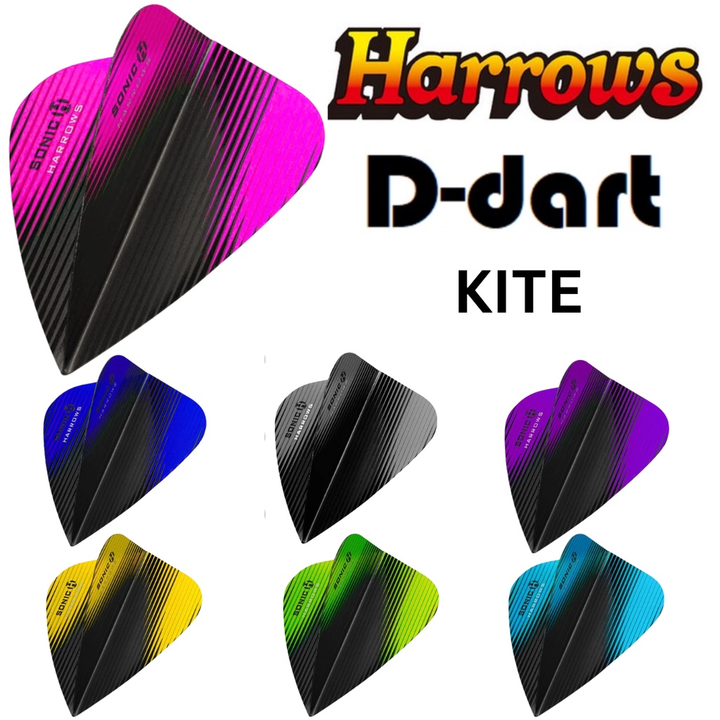 Harrows Dart Flights KITE Shape Sonic X 100 Micron Darts Flight 3pcs