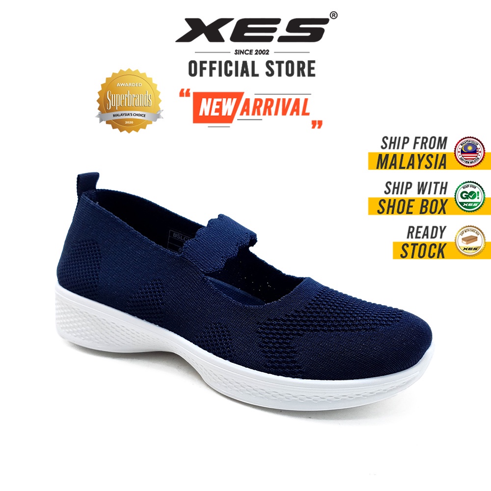 XES Ladies BSLCLS01 Stylish Slip On Sneakers (Pink/Navy) Shopee Malaysia