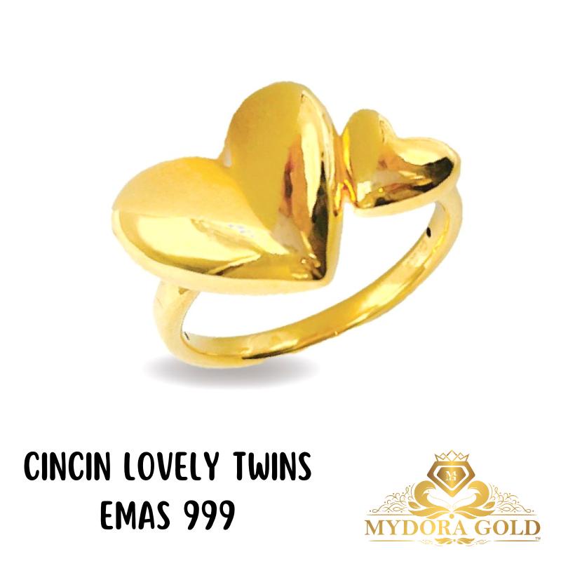 MYDORA Cincin Lovely Twins | EMAS 999/24k | Shopee Malaysia