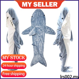 1pc Shark Blanket Adult Boys Girls Shark Blanket Wearable Shark Blanket  Shark Sleeping Bag Christmas Gift 
