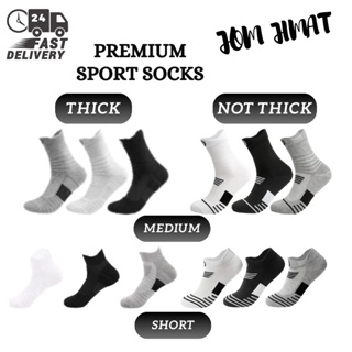 Sport Socks Anti Slip Sarung Kaki Breathable High Quality Running Football  Stokin Socks White Black Socks Unisex 运动袜 袜子