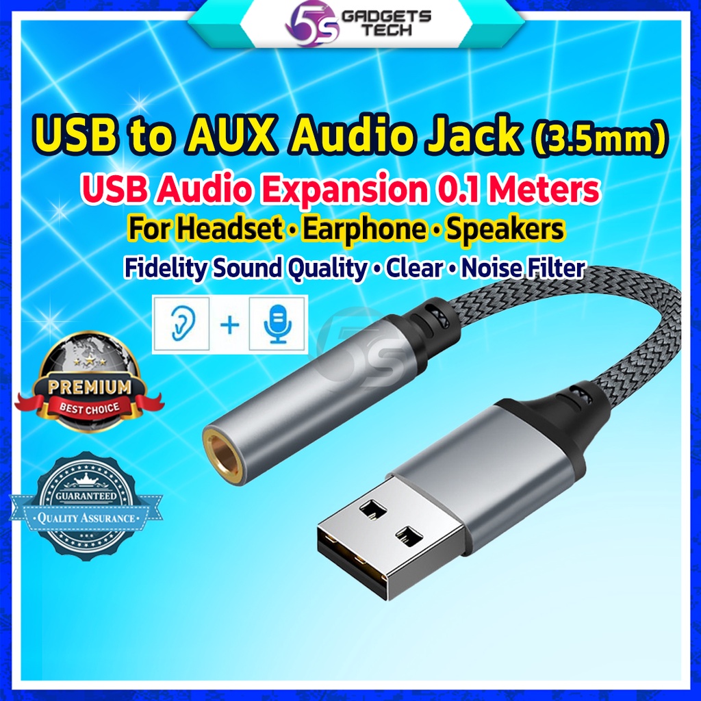 5S USB to 3.5mm Audio Jack Female Adapter 12CM | Shopee Malaysia