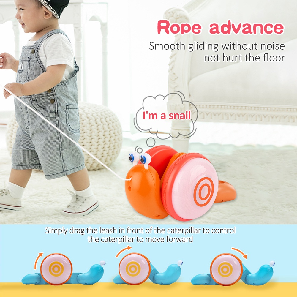 Aikoky Children Pull String Snail Toy Crawl Cartoon Snail Car Baby ...
