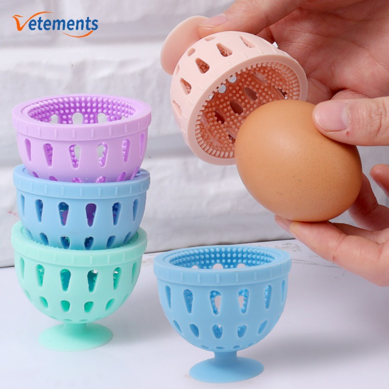 Flexible Silicone Egg Cleaning Scrubber Convenient Effective Eggshell