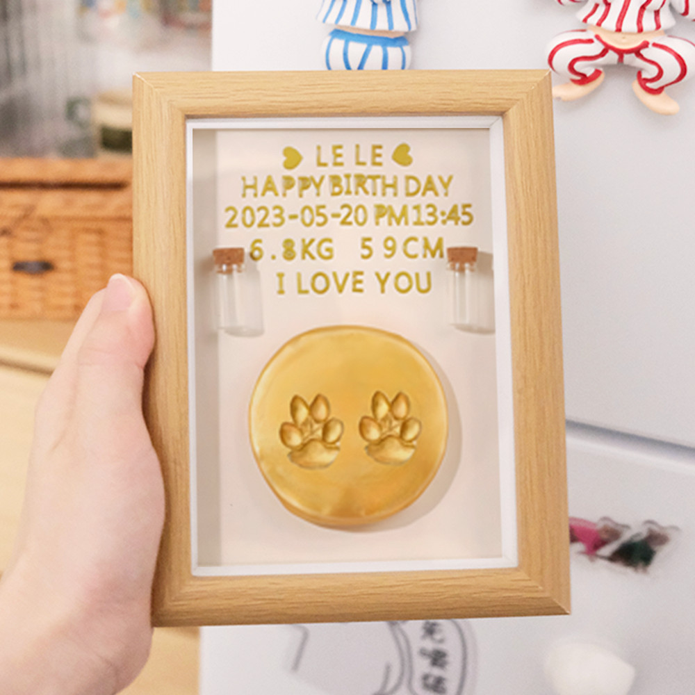Diy diy Cat Dog Paw Print Commemorative Photo Frame Pet Foot Print Pad ...
