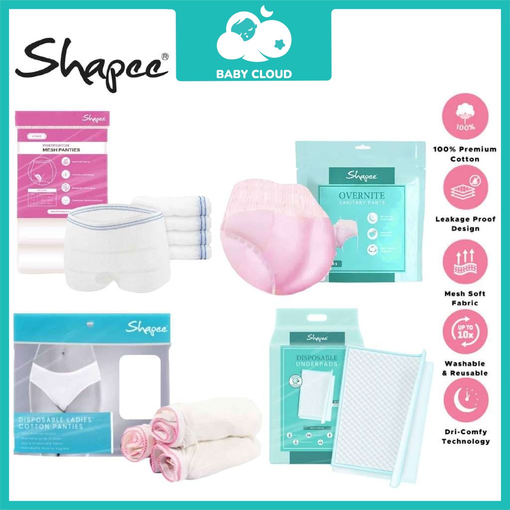 Shapee Disposable Cotton Panties | Postpartum Mesh Panties | Overnight  Sanitary Pants | Disposable Underpads