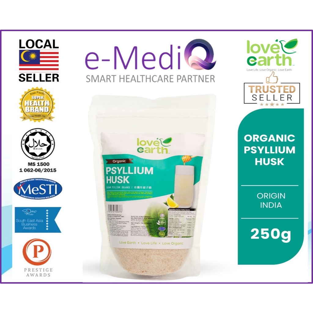 Love Earth Organic Psyllium Husk Sekam Psyllium 250g Exp Nov 2026 Sg 11134201 7rbkh