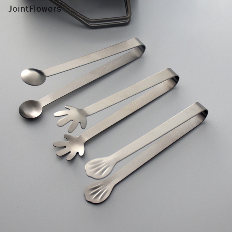 JSMY Stainless Steel Ice Cube Clips Sugar Tongs Foods BBQ Clips Ice ...