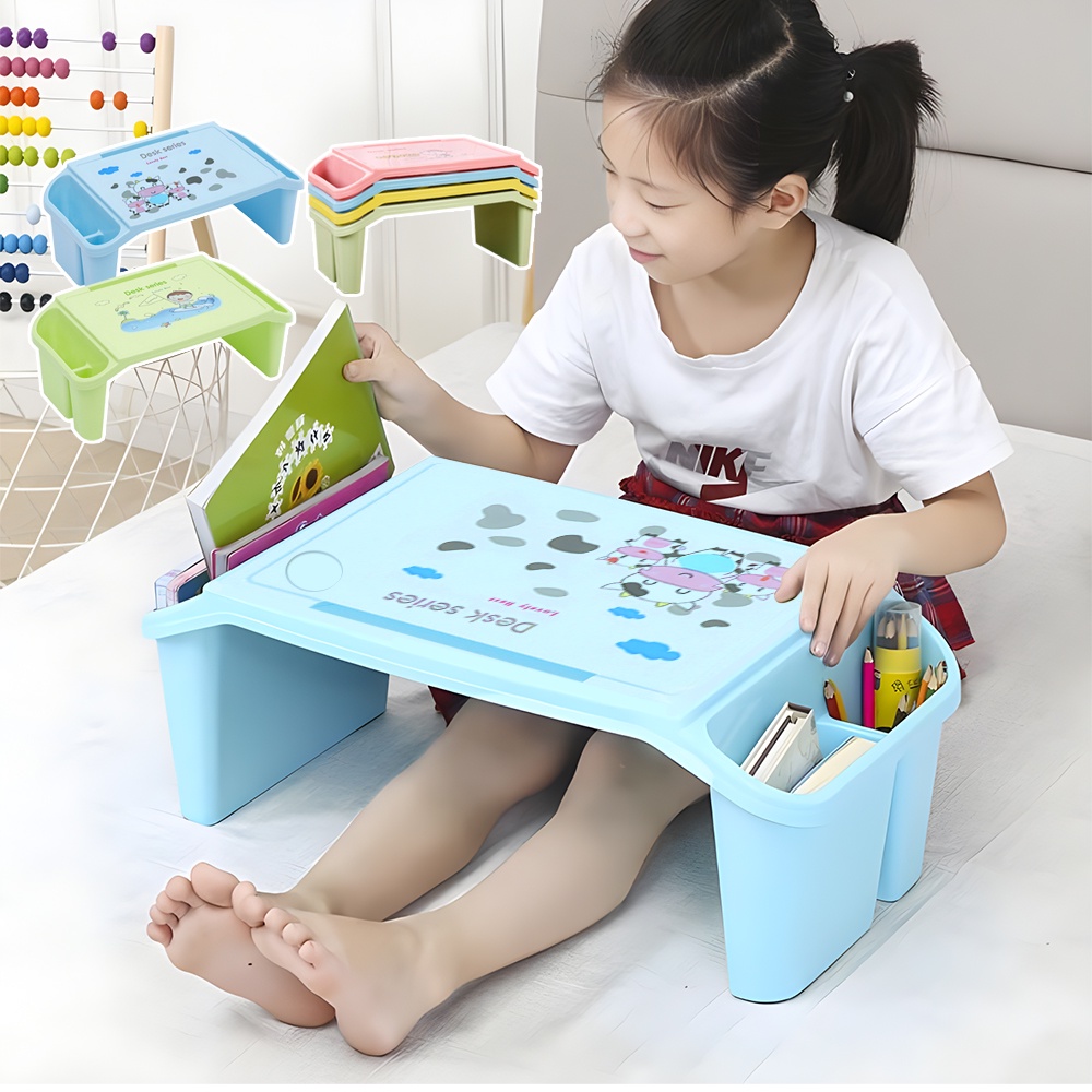 Mombaby Table for Kids Bed Lamesa for Kids Study Lazy Desk With Double ...