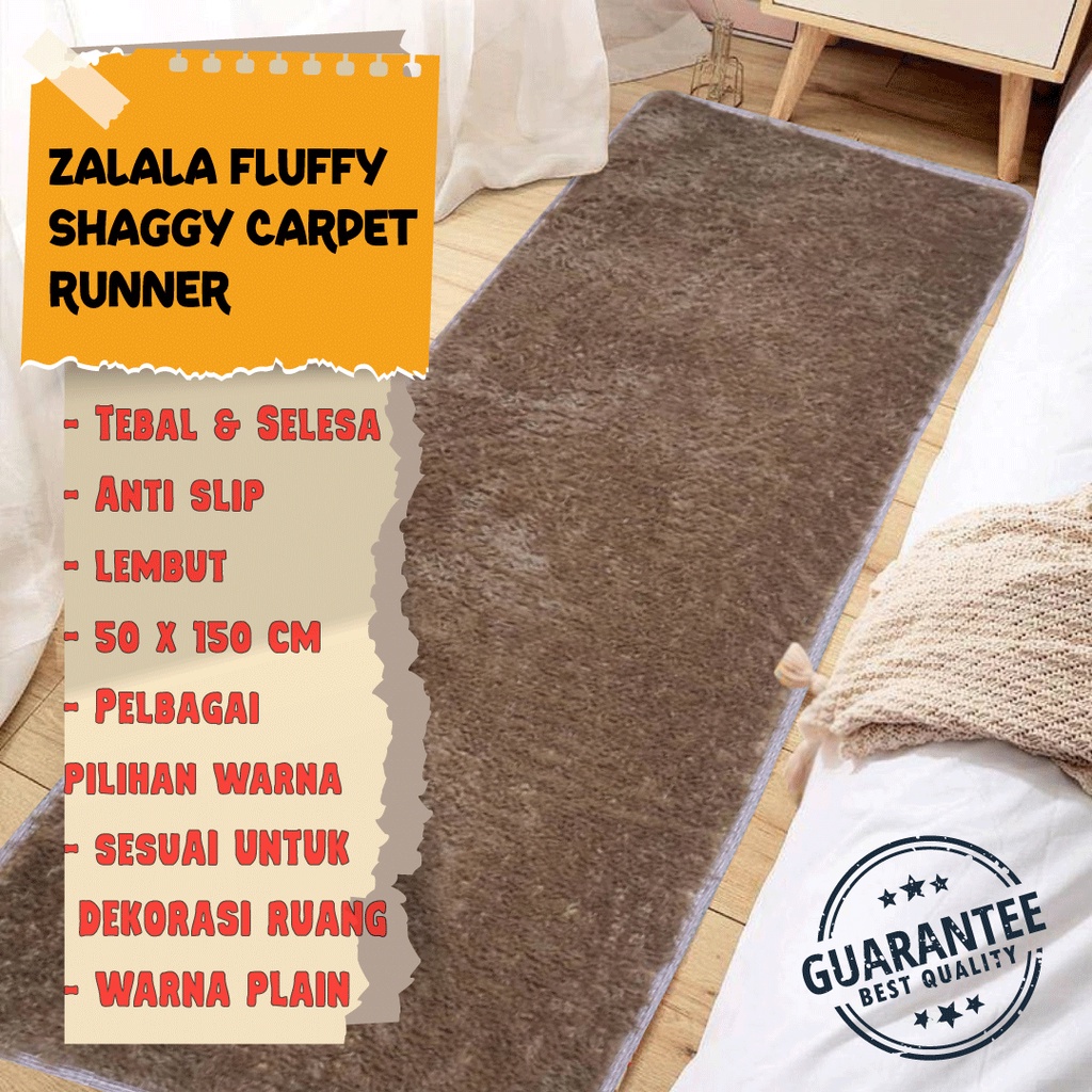 Fluffy Shaggy Carpet Runner 50cm x 150cm (PLAIN)/Thickness 50mm/Floor