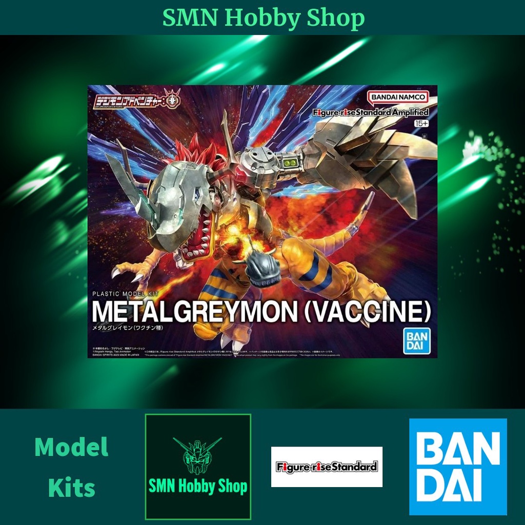 Frs Figure Rise Standard Amplified Metalgreymon Vaccine Toys Plastic Model Kit Digimon Bandai 2873