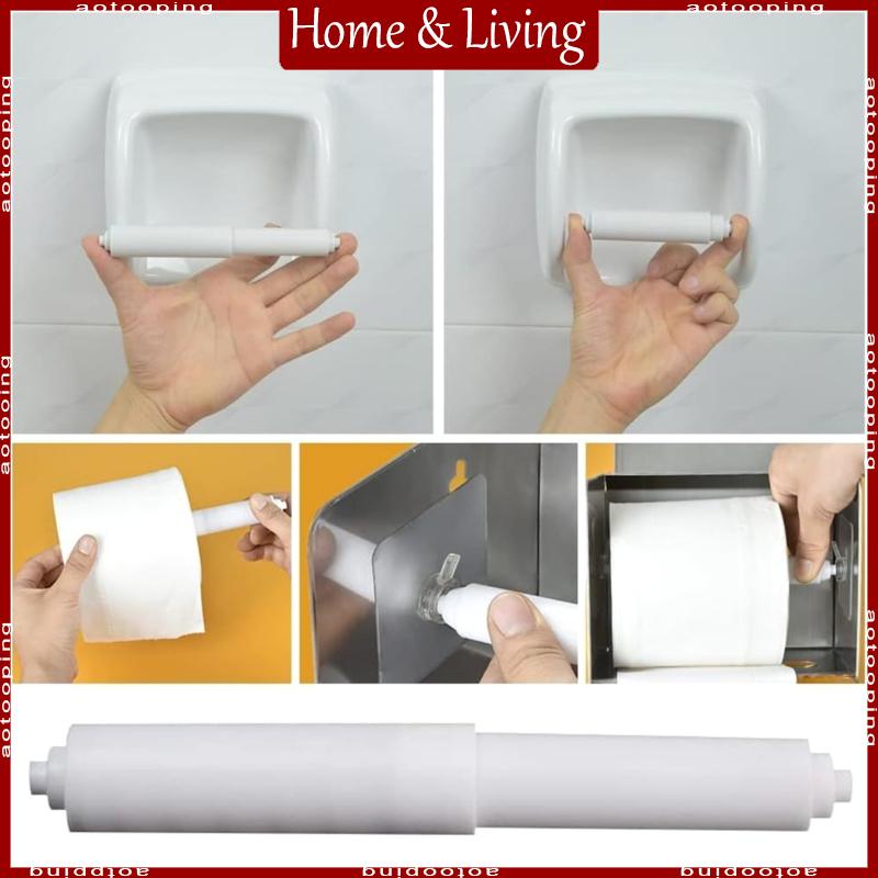 AOTO Universal Plastic Spring Loaded Toilet Paper Roll Holder