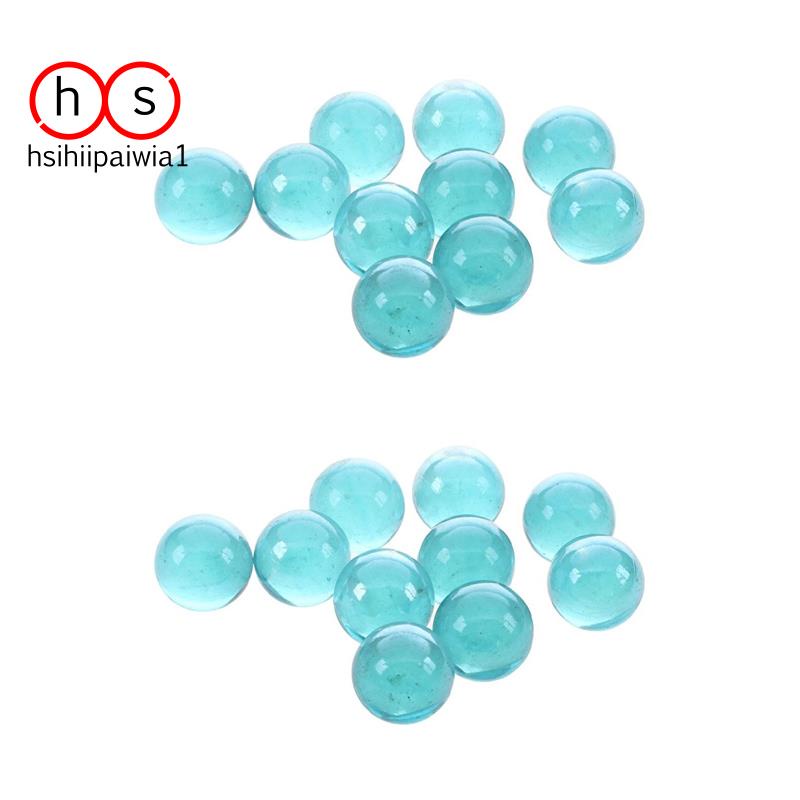 40 Pcs Marbles 16mm Glass Marbles Knicker Glass Balls Decoration Color Nuggets Toy Light Blue 3354