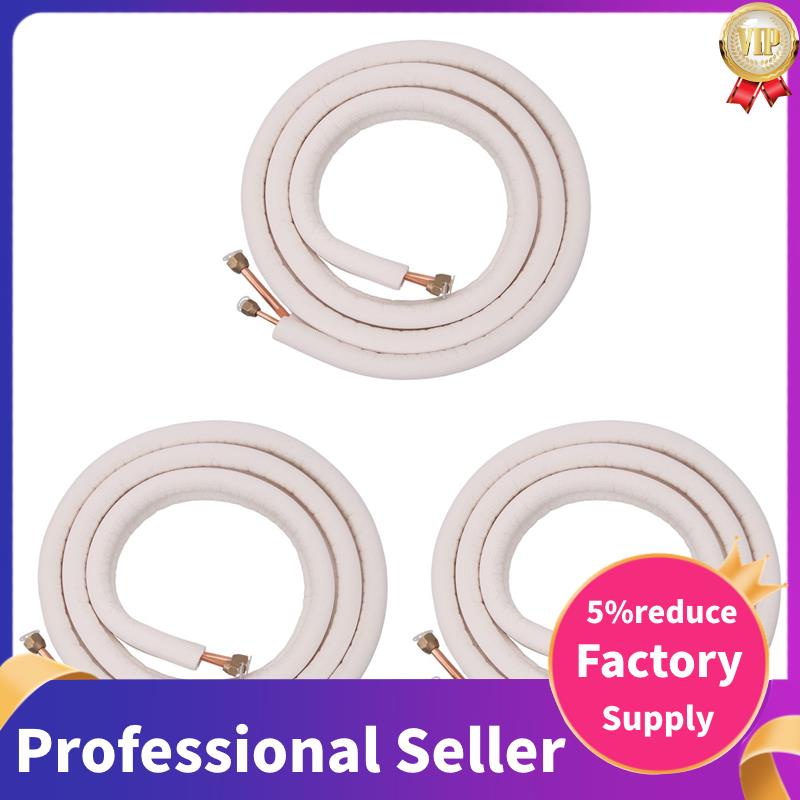 3pcs 3Meter Air Conditioner Pair Coil Tube 1/4In 3/8In Insulated