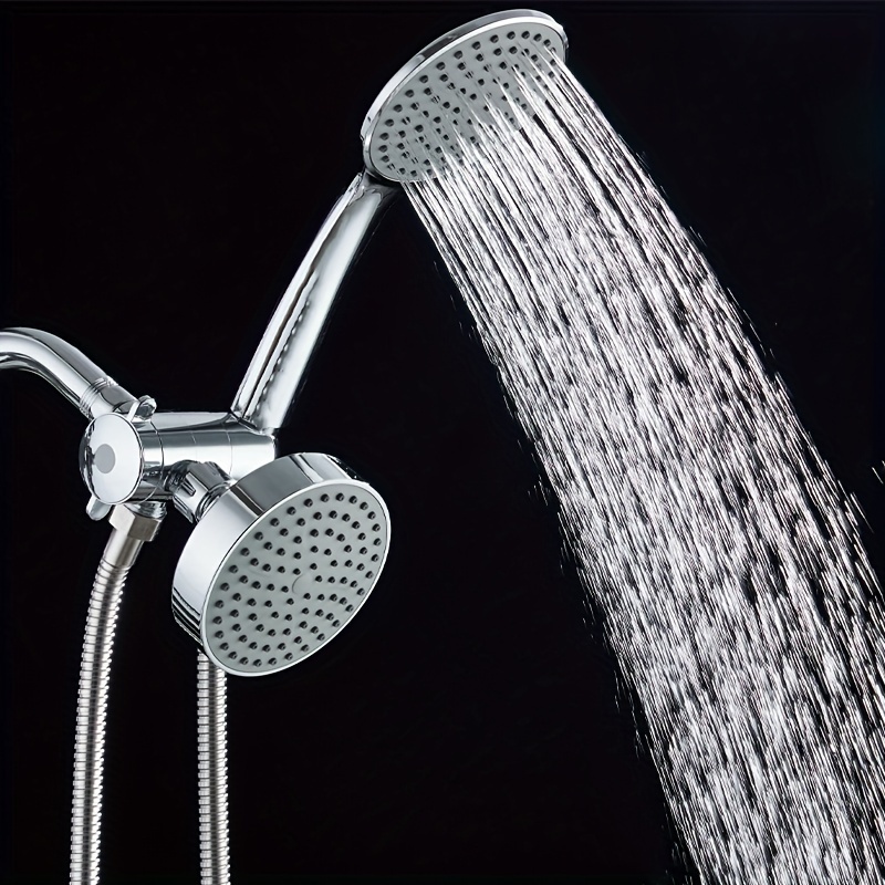 1pc High Flow Rain Shower Head, TwoinOne Handheld Set, Plus Long Hose