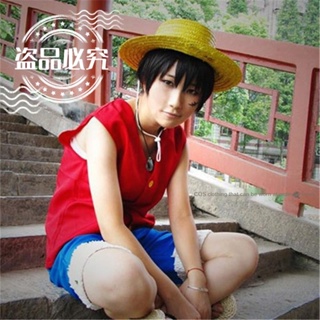 New Arrival Anime ONE PIECE Luffy Cosplay Shirt Summer Daily Wear Stage  Performance Halloween Party Cosplay Costume Unisex Adult
