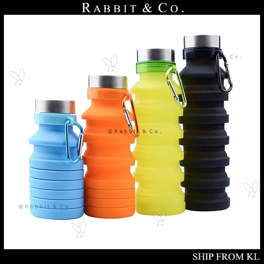 R&C 550ml Collapsible Silicone Water Bottle Portable Outdoor