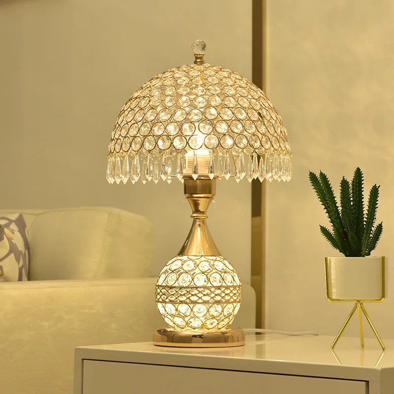Modern Gold Crystal Table Lamp Wedding Gift Lampu Meja Kristal Bedside ...
