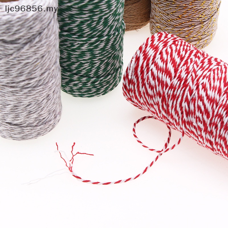 Colourful 200m/roll 100% Cotton cords twine thin rope string