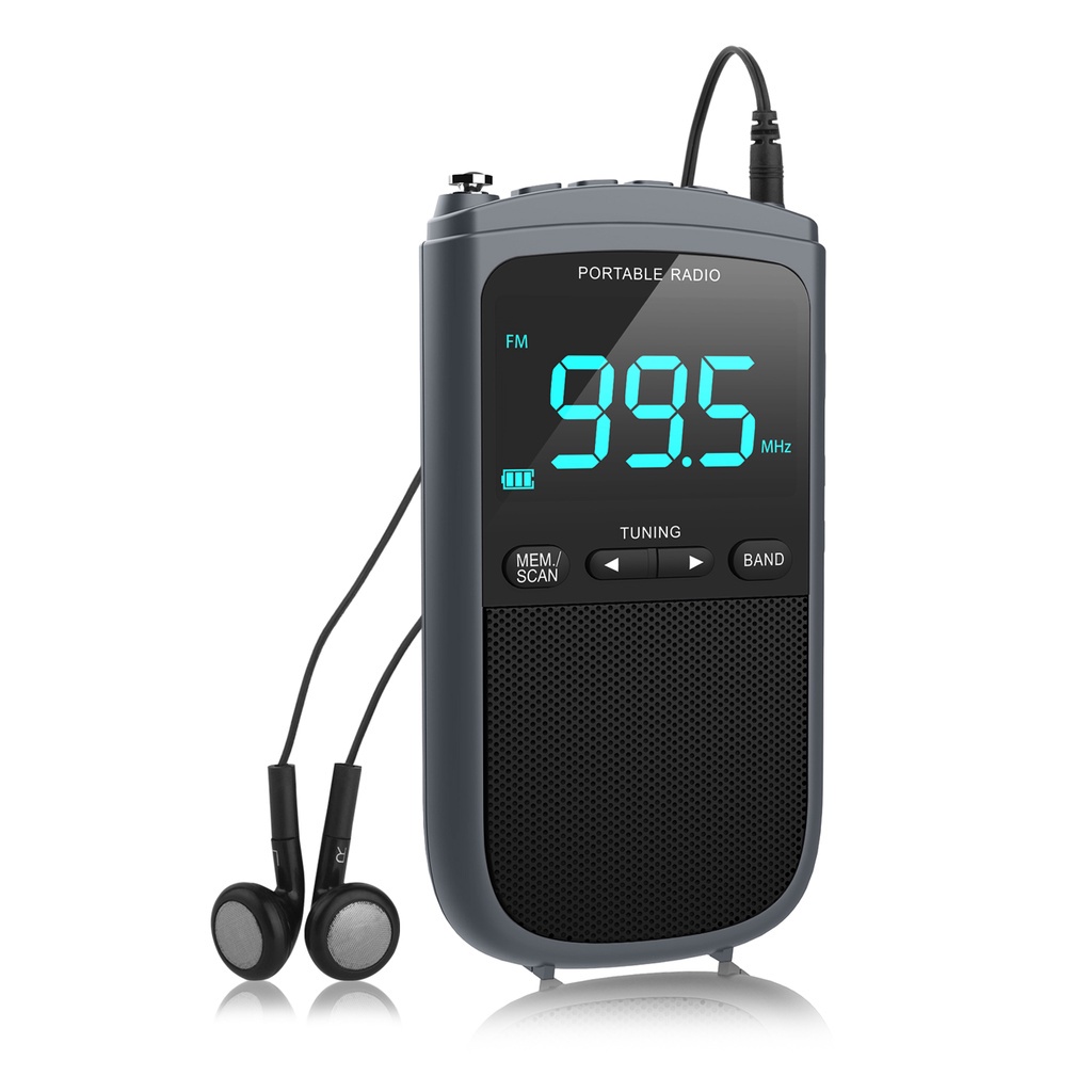 Portable AM FM Digital Radio Personal Stereo Pocket Radio Rechargeable ...