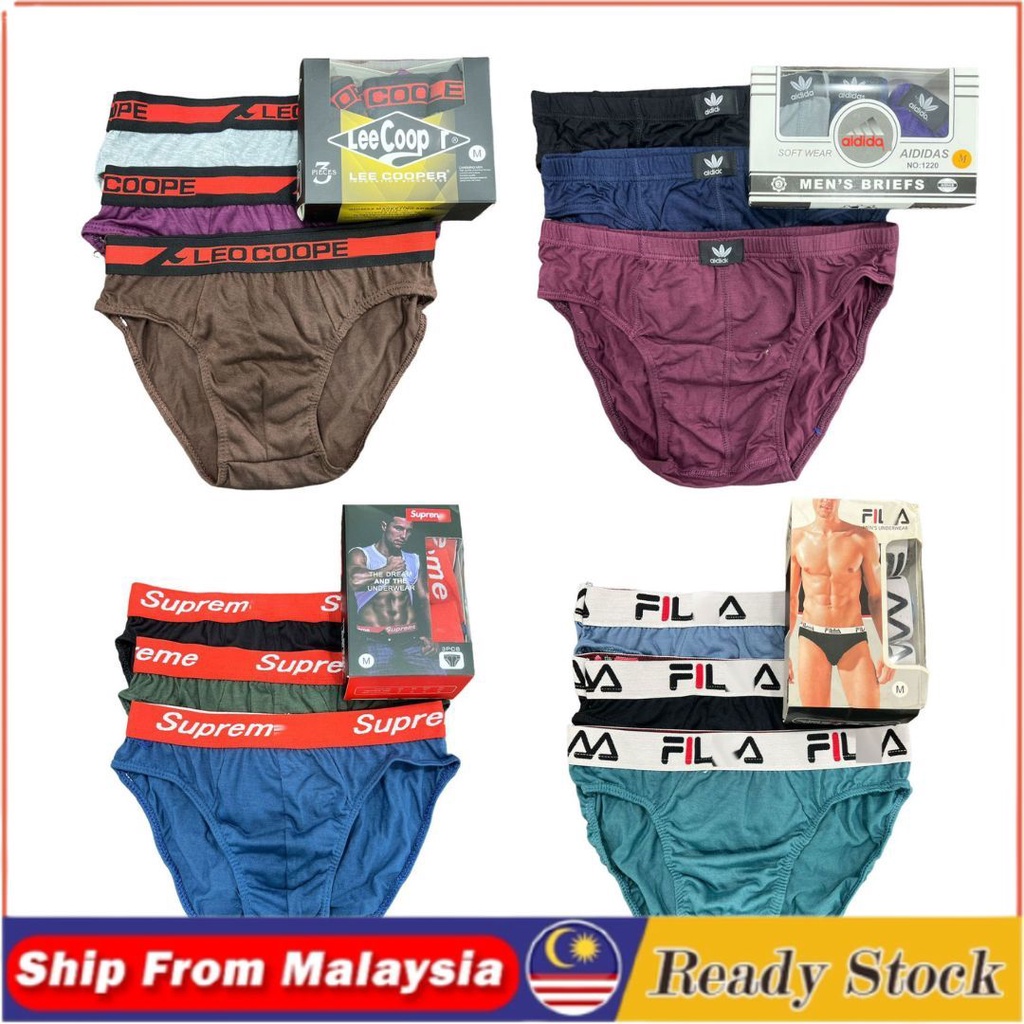 [ 3helai 1 Box ] Harga Borong Renoma Men Brief Underwear Seluar