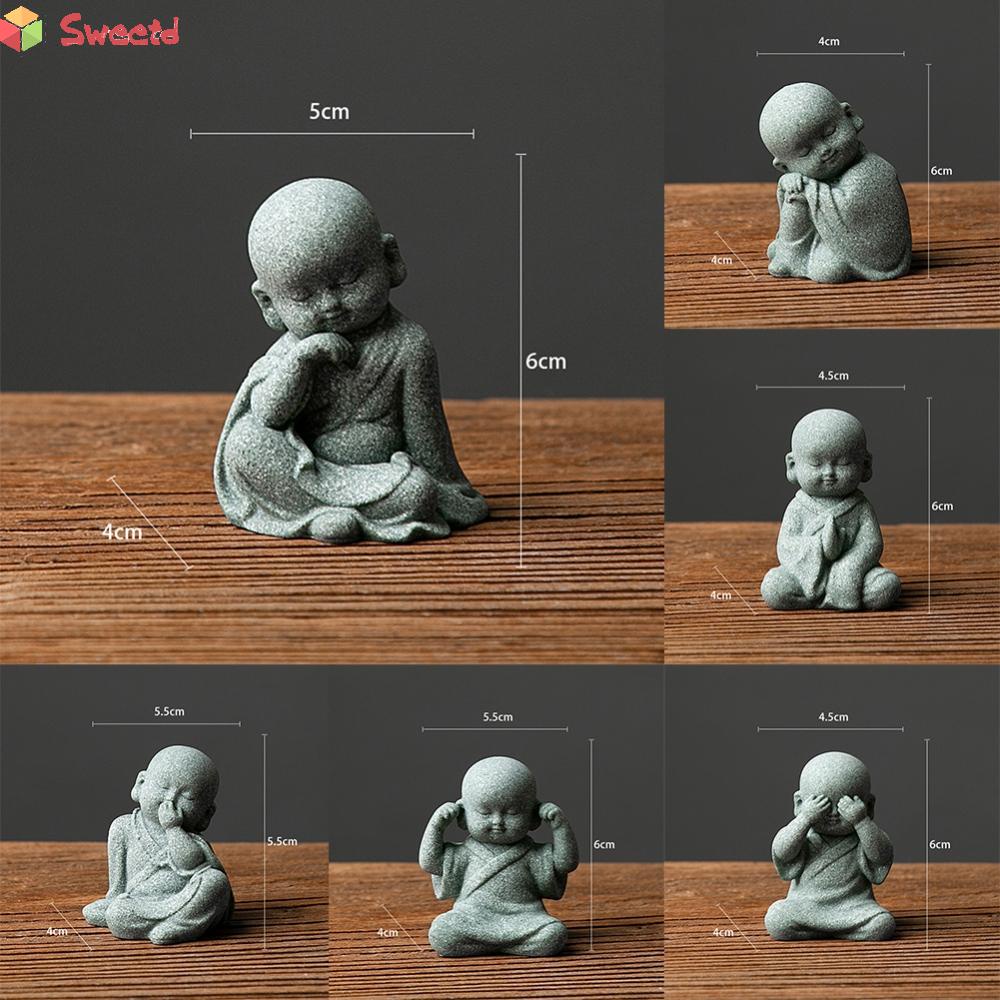 Sandstone Resin Buddha Statues Good Luck and Happiness in a Small