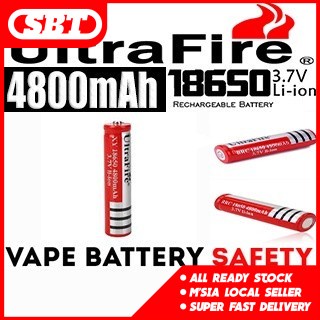 ORIGINAL UltraFire 3.7V 18650 Rechargeable Battery Batteries Li-ion ...