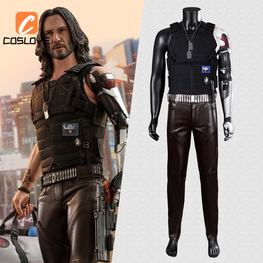 Cyberpunk 2077 Johnny Silverhand Cosplay Full Set Costume Suit for Man ...