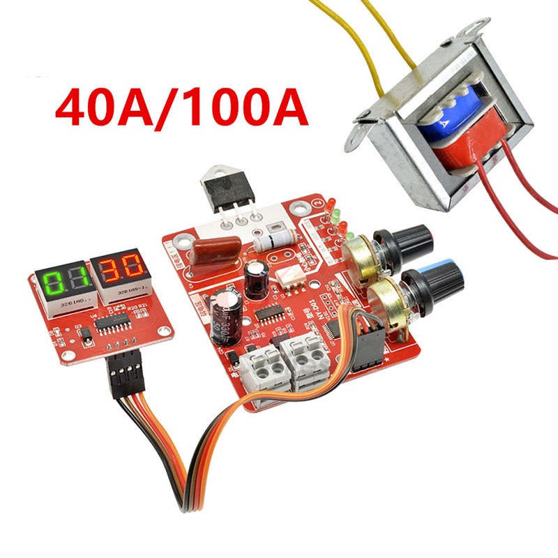 Digitales LCD-Schweißsteuergerät 40A/100A – Punktschweißer Zeit- & Stromregler