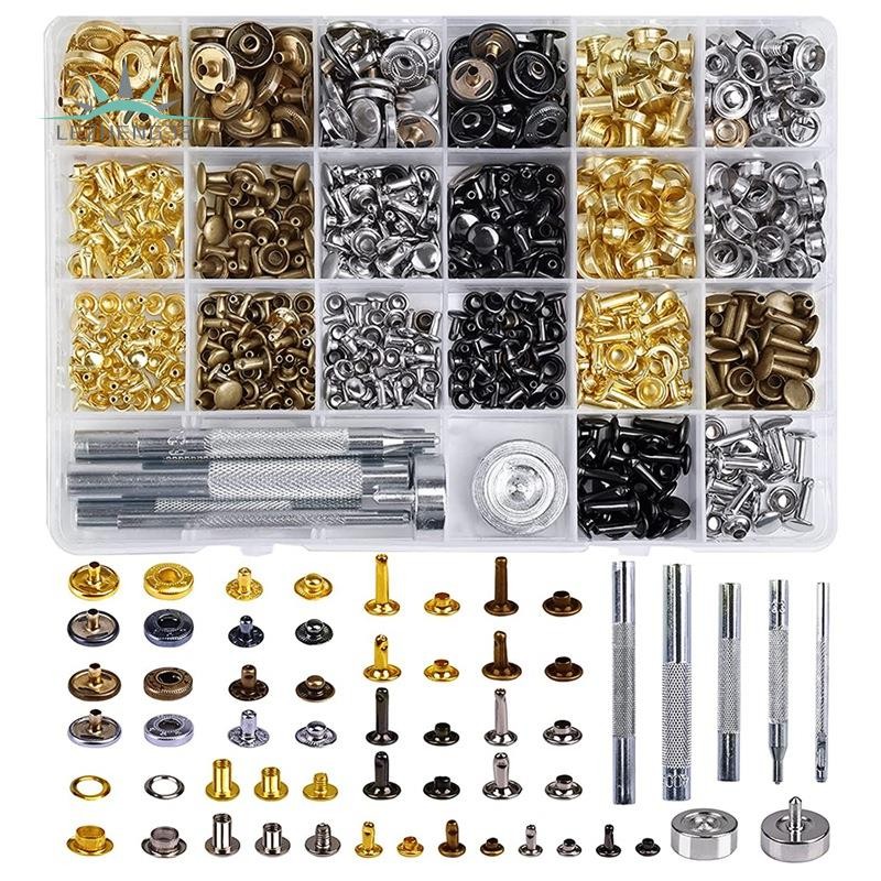 Snaps and Fasteners Kit, 200Sets Rivets, 140 Eyelets and Grommets, 40 ...