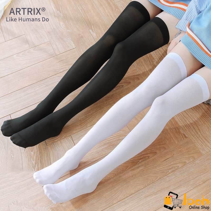 40D black / white stockings socks (over knee thigh high below knee mid ...