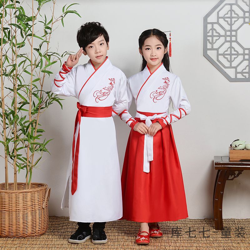 新品-汉服】hanfu 汉服男童国学服中国风古装书童服装三字经弟子规儿童