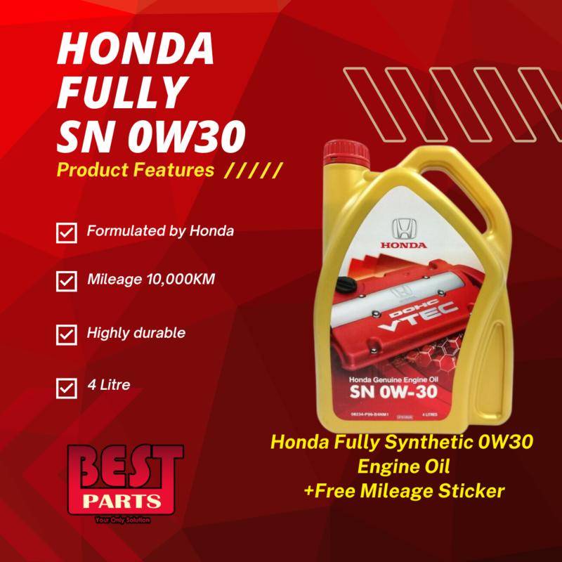 Honda Fully 0W30 4L Civic Accord HRV BRV CRV Odyssey City Jazz Engine