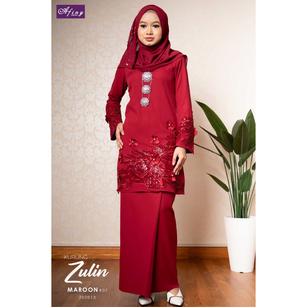 BAJU KURUNG MODEN PAHANG BAJU RAYA 2024 KURUNG LILAC MAROON NAVY BLUE