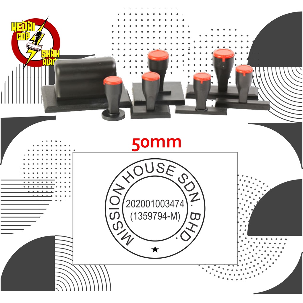 RubberStamp/Cop company/bank/SSM Normal (+Custom Rubber) | Shopee Malaysia