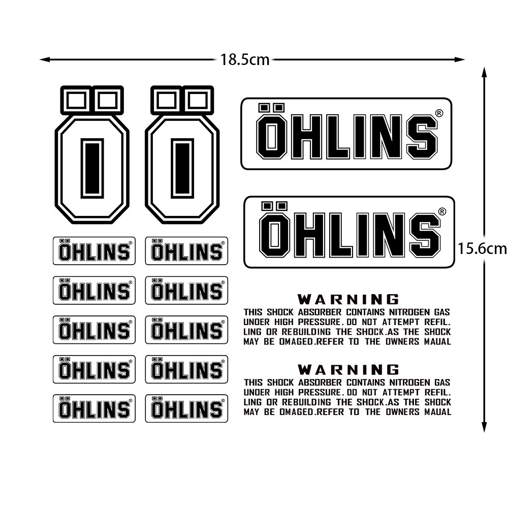 3D UV NO.L093 OHLINS Motorcycle Sticker Shock Absorber Sunscreen ...