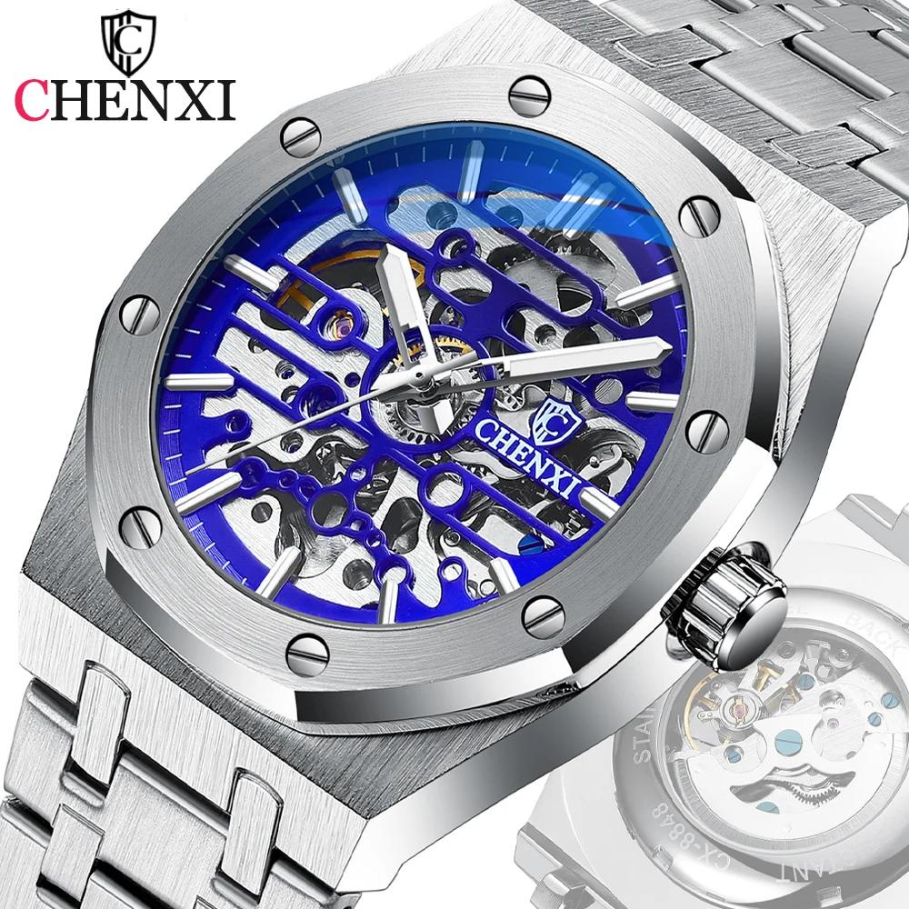 CHENXI Mens Automatic Watches Top Brand Mechanical Tourbillon