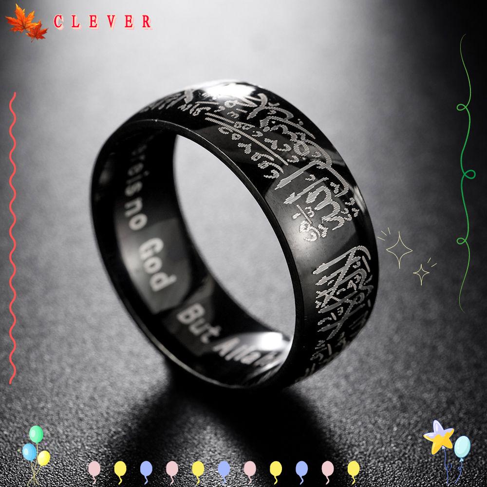 CLEVER Quran Messager Ring Bague Arabic Men Women Islamic Halal Words